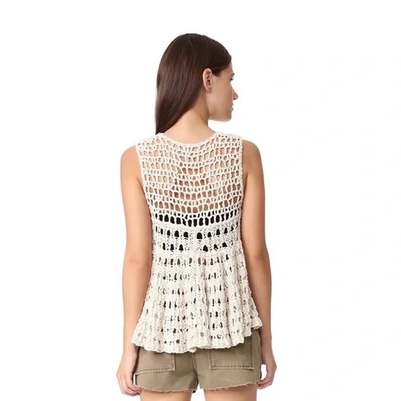 Free People Cream Knit Tank Top - Picture 3 of 7